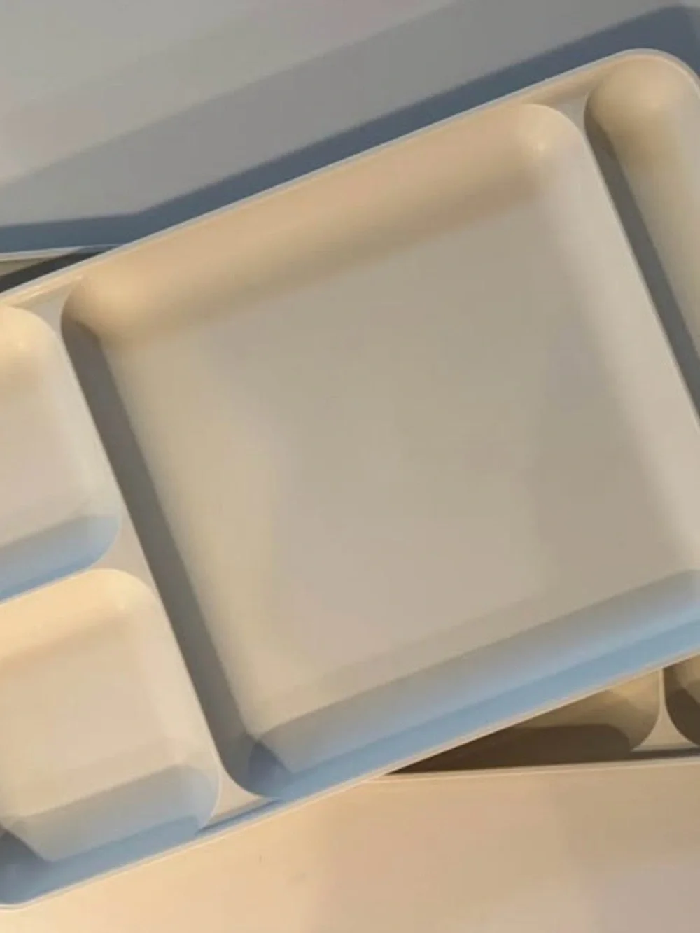 Vintage Tupperware 1535-4 Almond Divided Trays | Set of 2